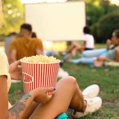 A big screen under the stars